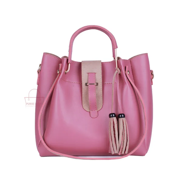 Fancy 3 Pcs Pink Handbag - Image 3